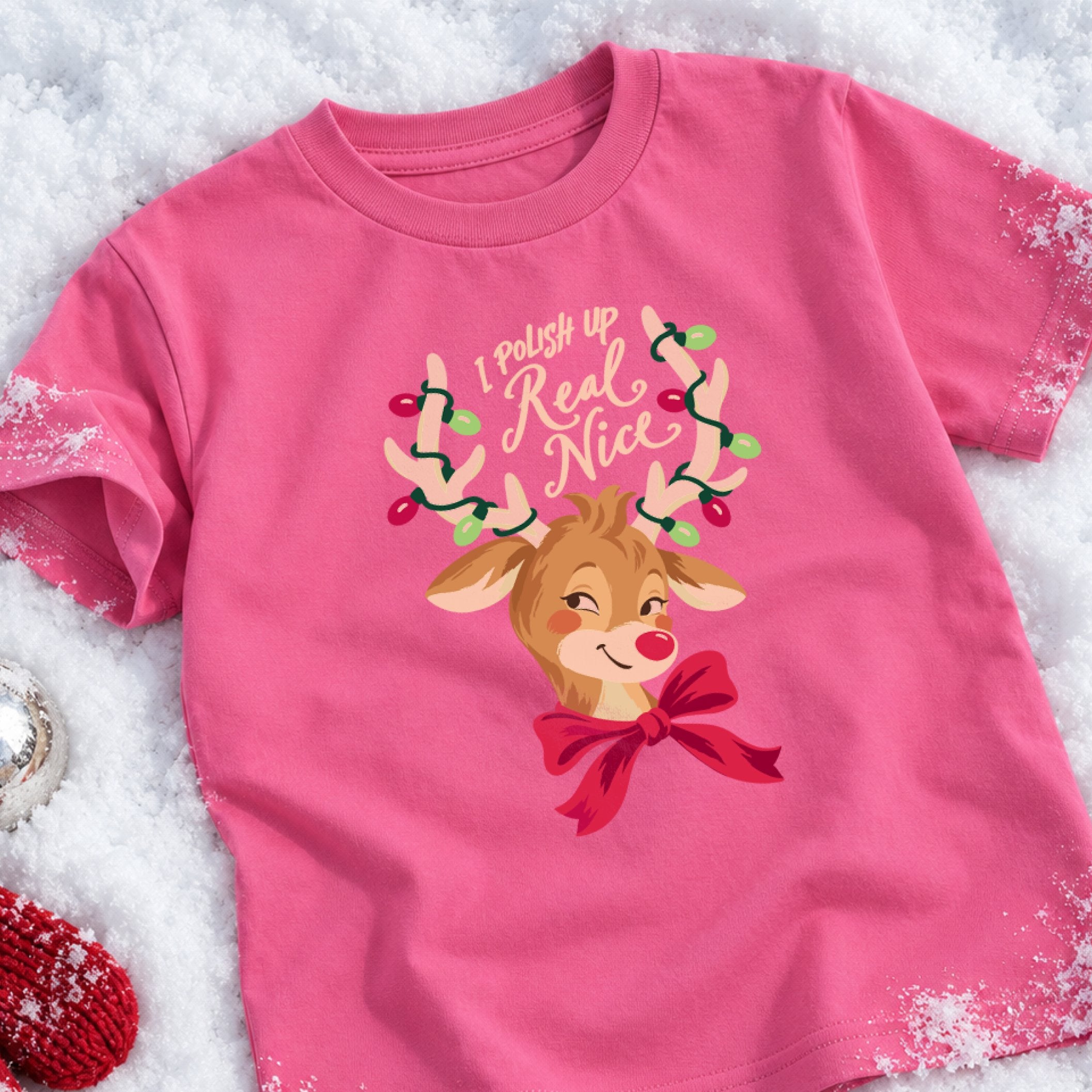 Kid's I Polish Up Real Nice Tee in Crunchberry