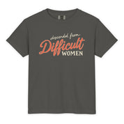 Kid's Descended From Difficult Women Tee in Pepper