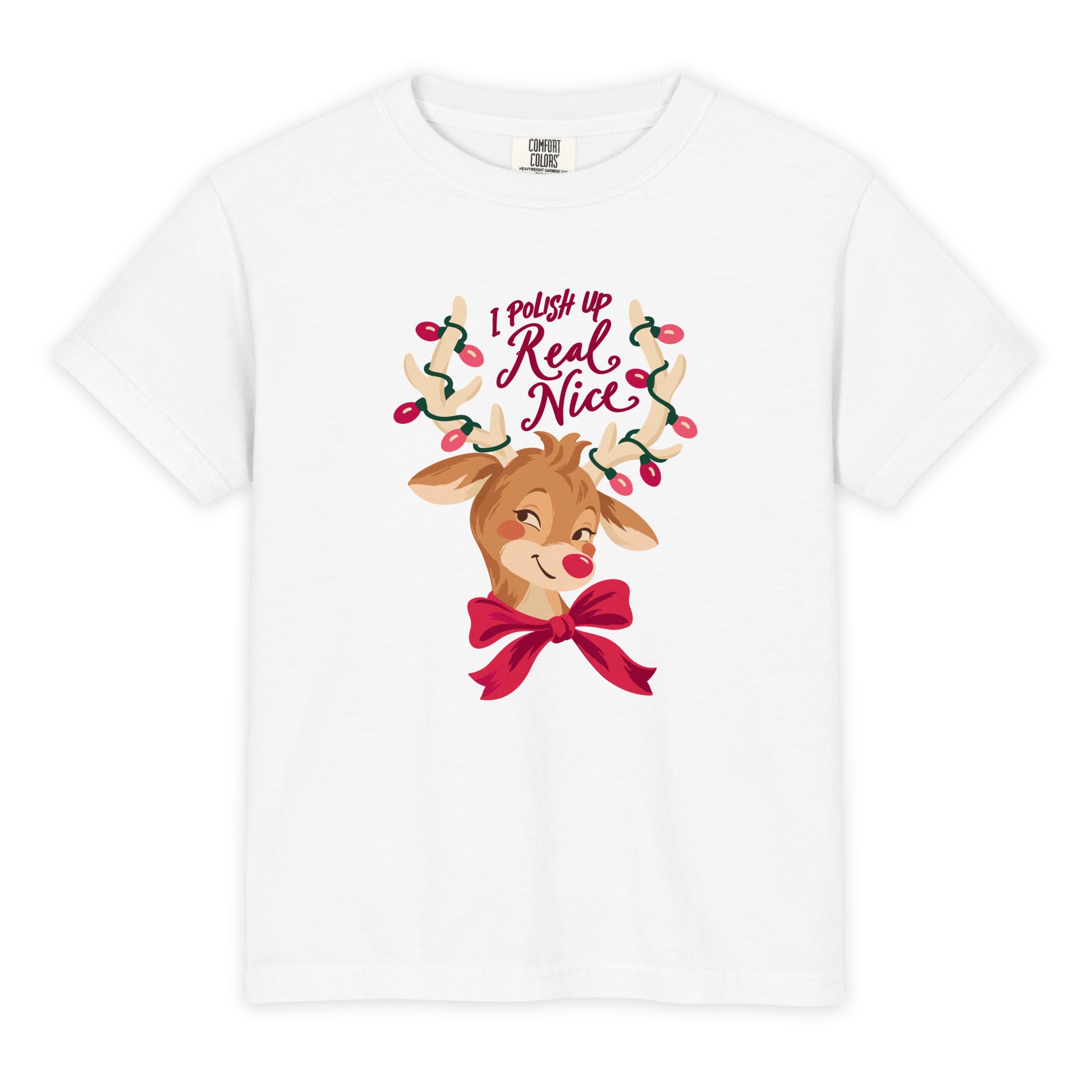 Kid's I Polish Up Real Nice Tee in White