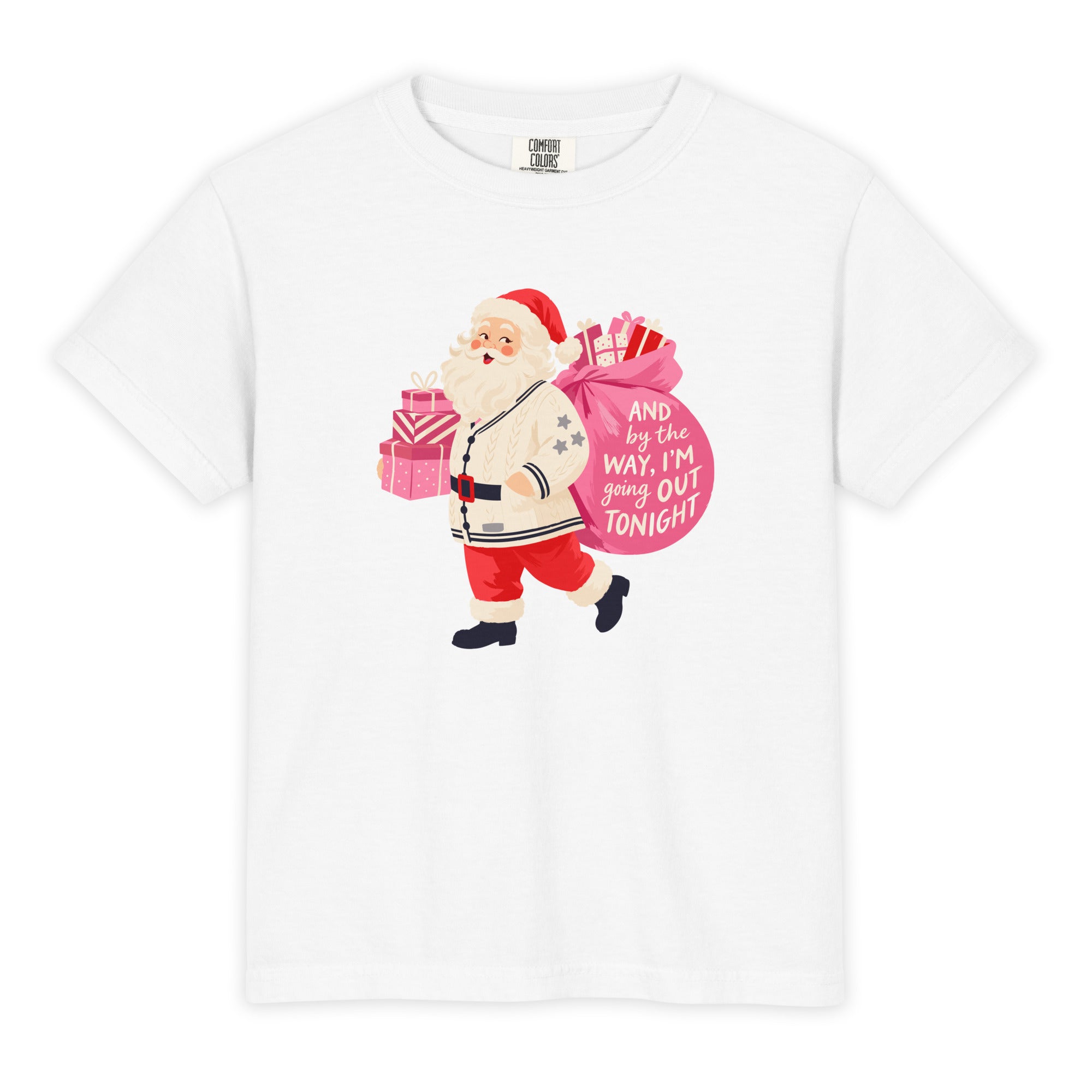 Kid's Bejeweled Santa Tee in White