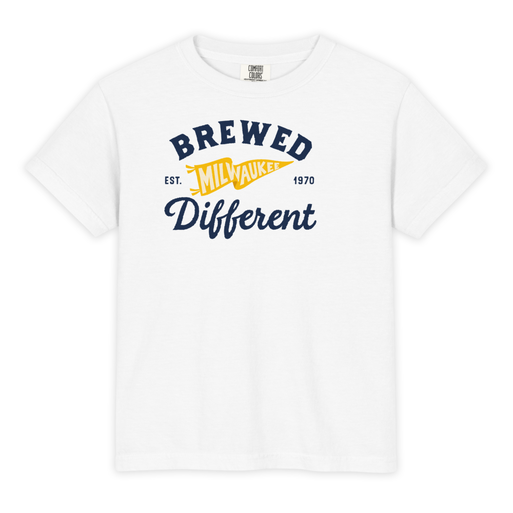 Kid's Brewed Different Milwaukee Tee in White